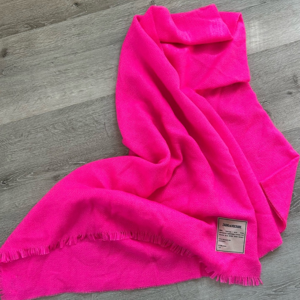 Zadig & Voltaire Pink Scarf Luxurious Accessories - Picture 5 of 6